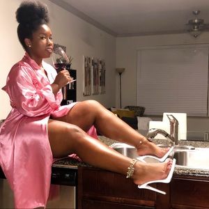 Miss Lola Reflective Grey Heels US 7